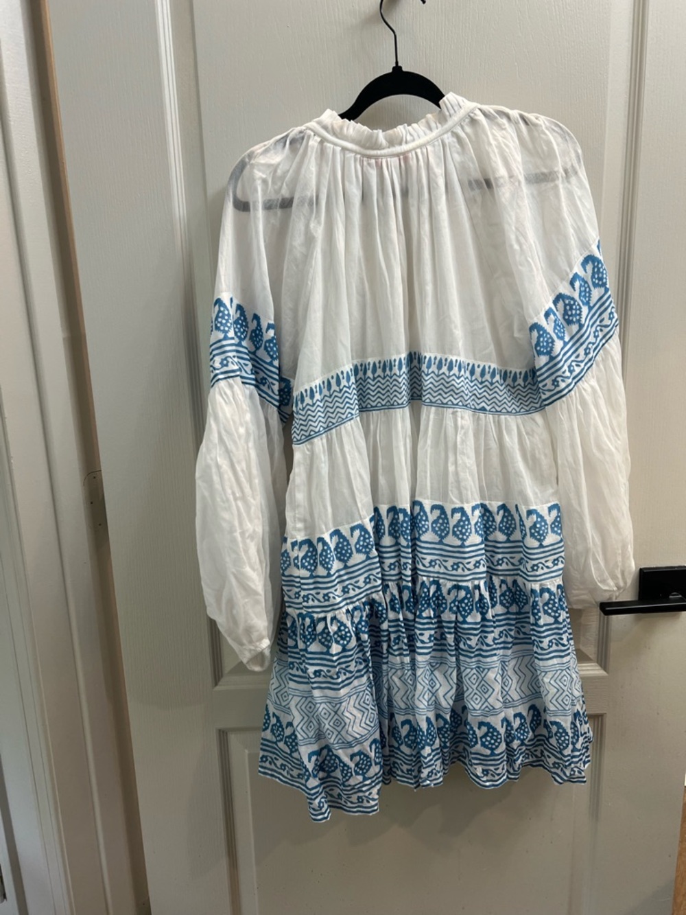 Oliphant Santorini Blue Cotton Mini Dress Size L NWT - Picture 3 of 8